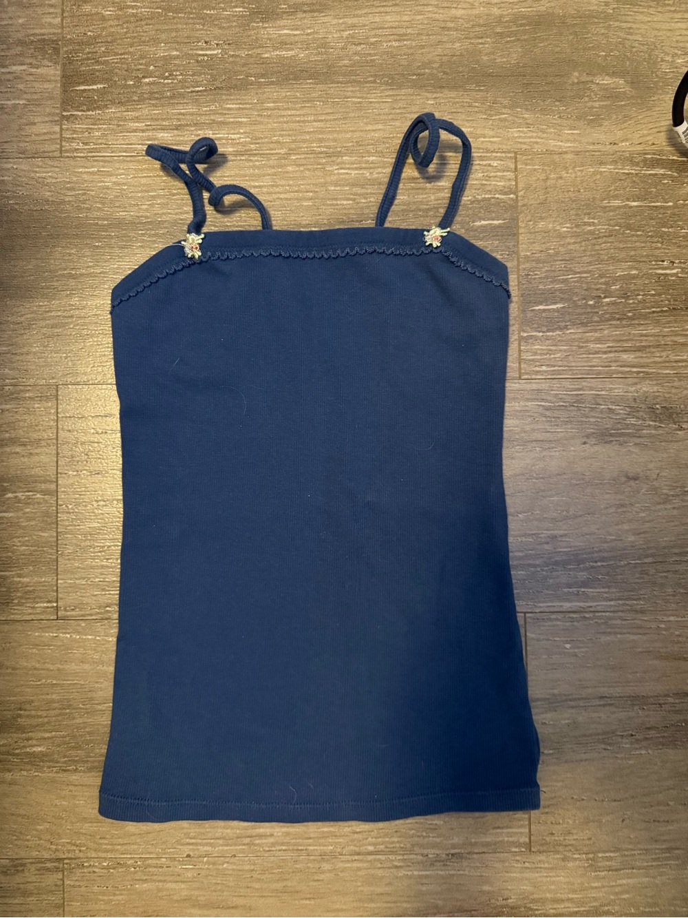 Free People Navy Knit Tank Cami with Adjustable Straps